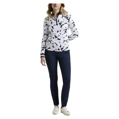 Women's Riviera Sun Protection Tennis Top Black Iris