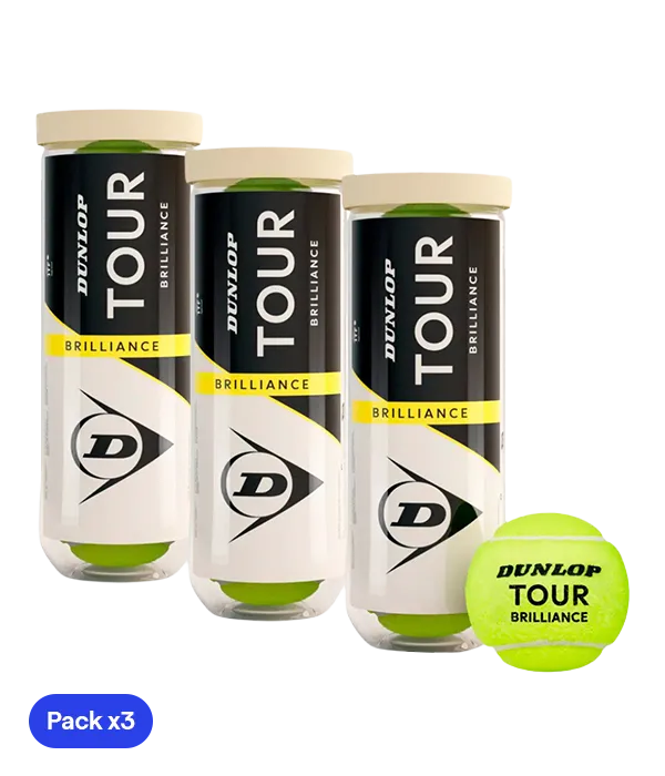 Balls  Dunlop Tour Brilliance Tenis (Pack x3)