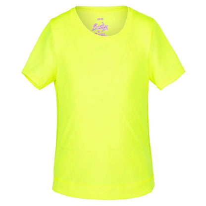Girls' Dynamic High-Low Short Sleeve Tennis Top Neon Yellow
