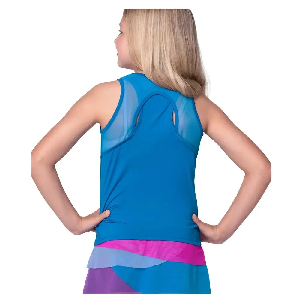 Girls' Volley Tennis Tank Electric Blue