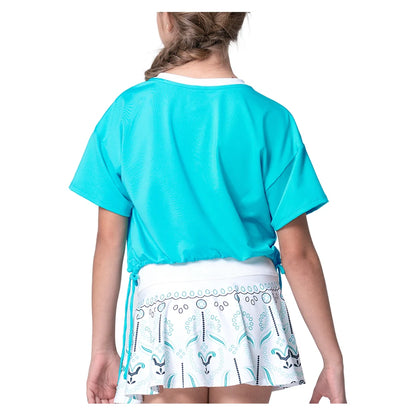 Girls' Fab Short Sleeve Tennis Top Aquamarine