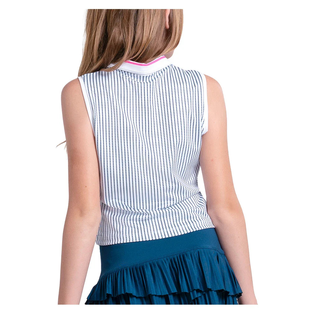Girls' Glow Point Tennis Polo Tank White