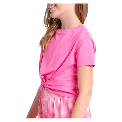 Girls' Peek-A-Bow Short Sleeve Tennis Top Taffy