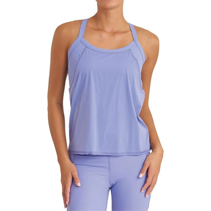 Women's Strappy Performance Tennis Tank with Bra Wild Indigo