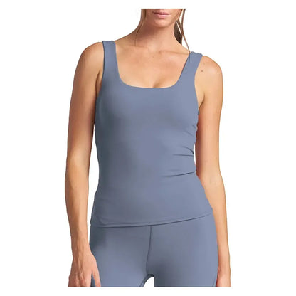 Women's Endure U-Neck Bra Tennis Tank Basalt-Apparel-Thrive Societe-TB3021024-BF25-Tennis Express