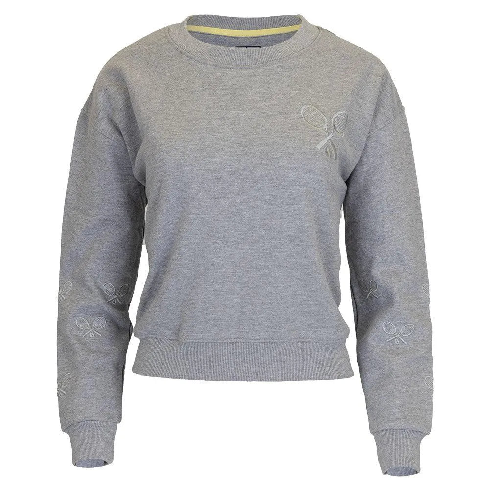 Women's The Sleeves Tennis Sweatshirt Grey-Apparel-CourtLife-TEN-RAC-GRY-F24-Tennis Express