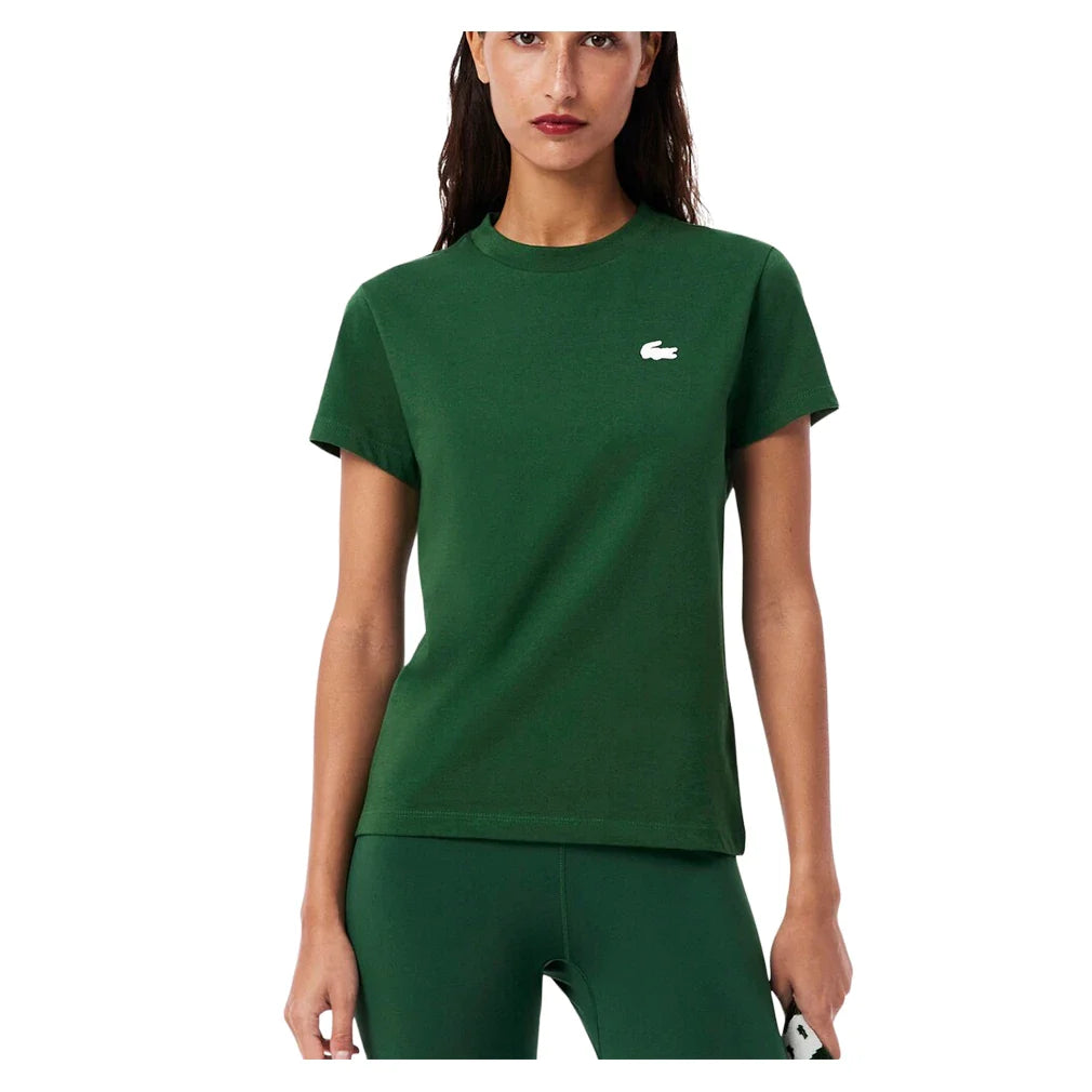 Women's Core Performance Tennis Tee Green-Apparel-Lacoste-TF9246-132-Tennis Express