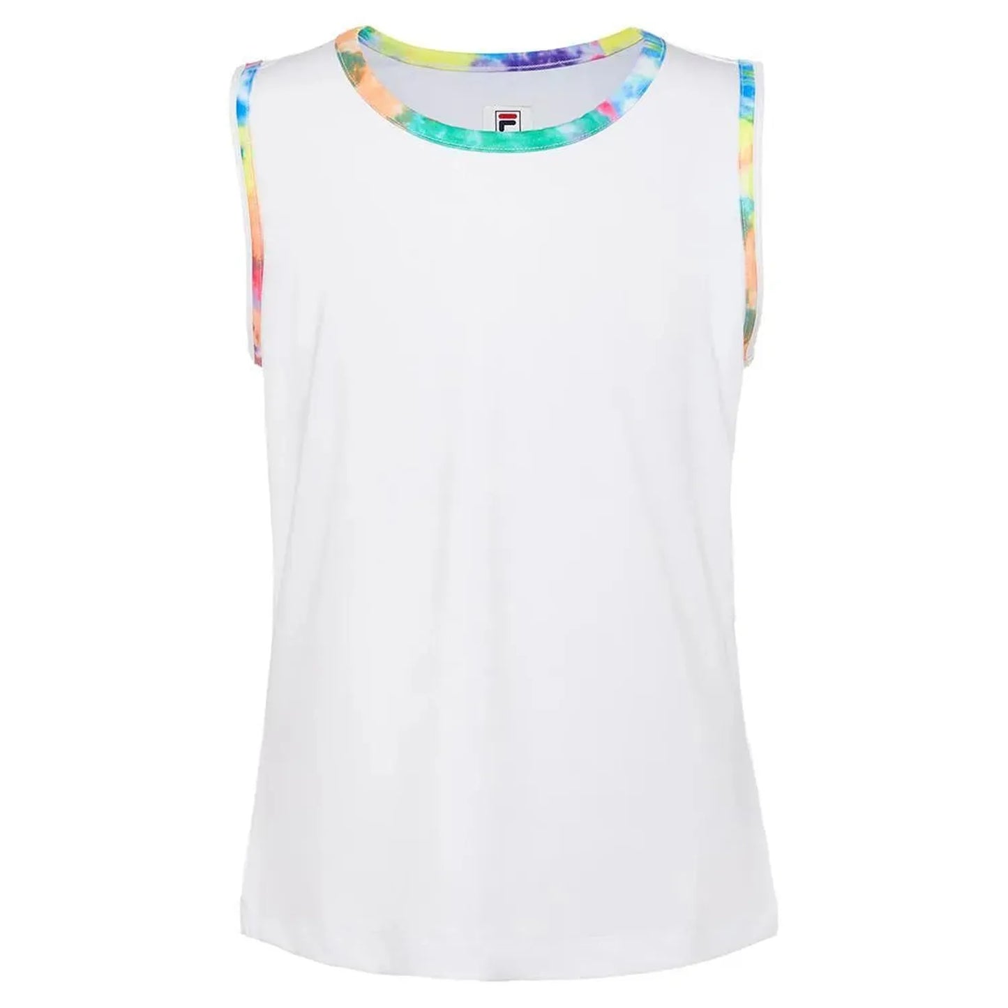 Girls' Full Back Tennis Tank White and Tie Dye-Apparel-Fila-TG018396-103BF20-1-Tennis Express