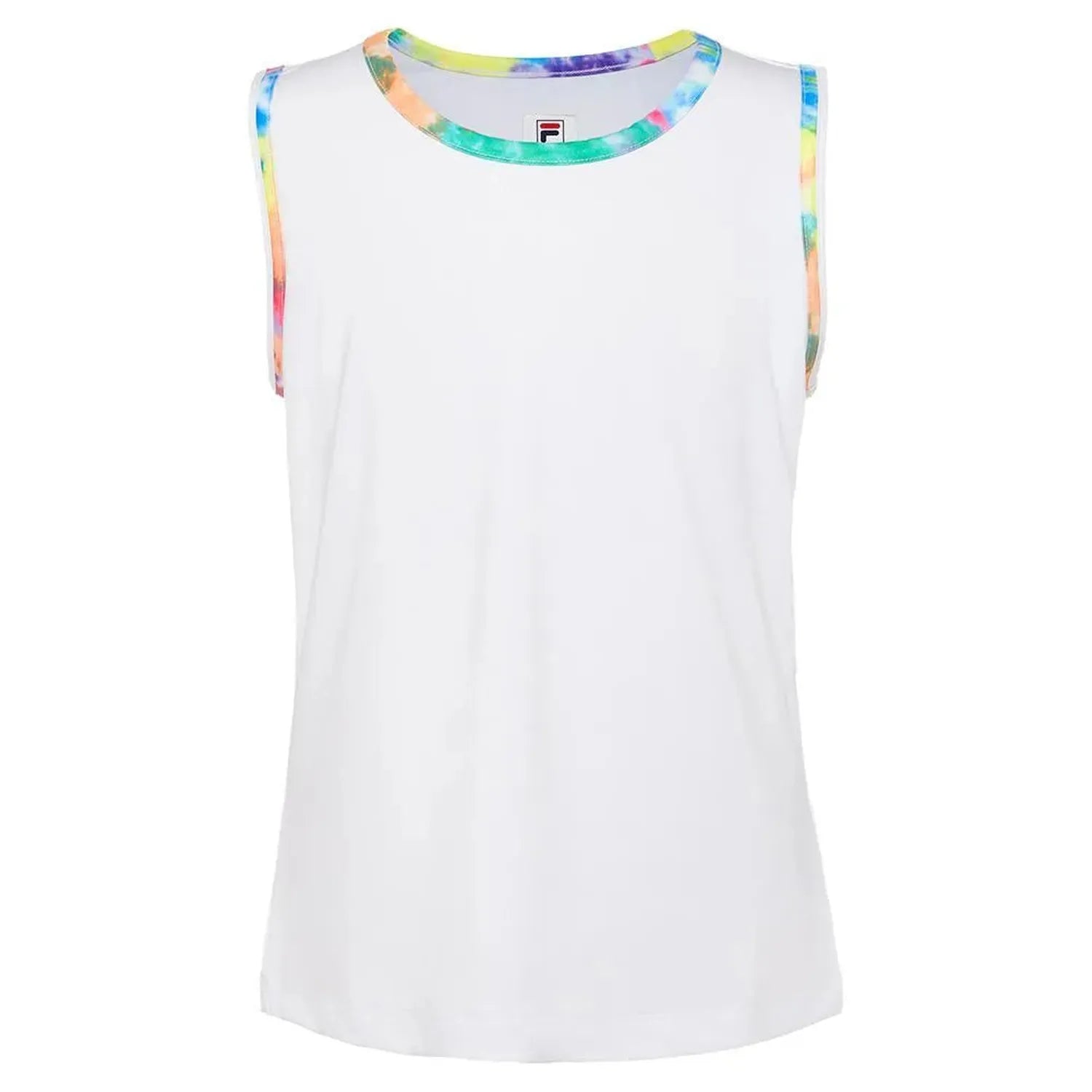 Girls' Full Back Tennis Tank White and Tie Dye-Apparel-Fila-TG018396-103BF20-1-Tennis Express