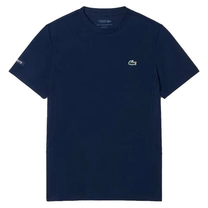 Men's Novak Djokovic Tennis T-Shirt Navy-Apparel-Lacoste-TH9973-166-1-Tennis Express