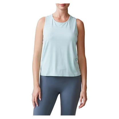 Women's UPF Performance Racer Tennis Tank Blue Frost-Apparel-Thrive Societe-TK4170543-BFF25-Tennis Express