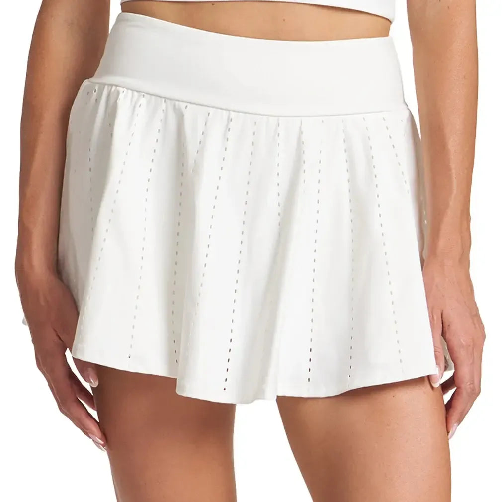 Women's Endure Perforated Tennis Skort White-Apparel-Thrive Societe-TM7019024-WHTF25-Tennis Express