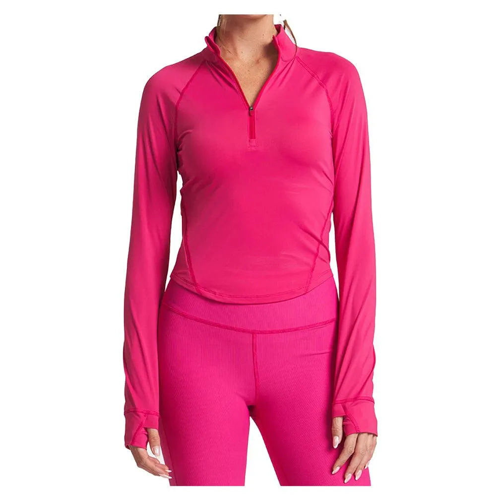 Women's Zip Performance Long Sleeve Tennis Top-Apparel-Thrive Societe-TP5094120-S25-d-3-Tennis Express