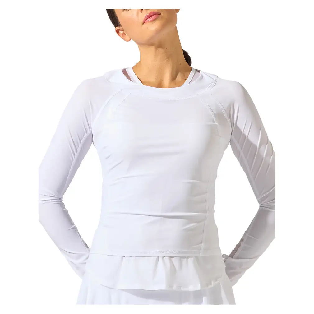 Women's Her Majesty Long Sleeve Tennis Top White