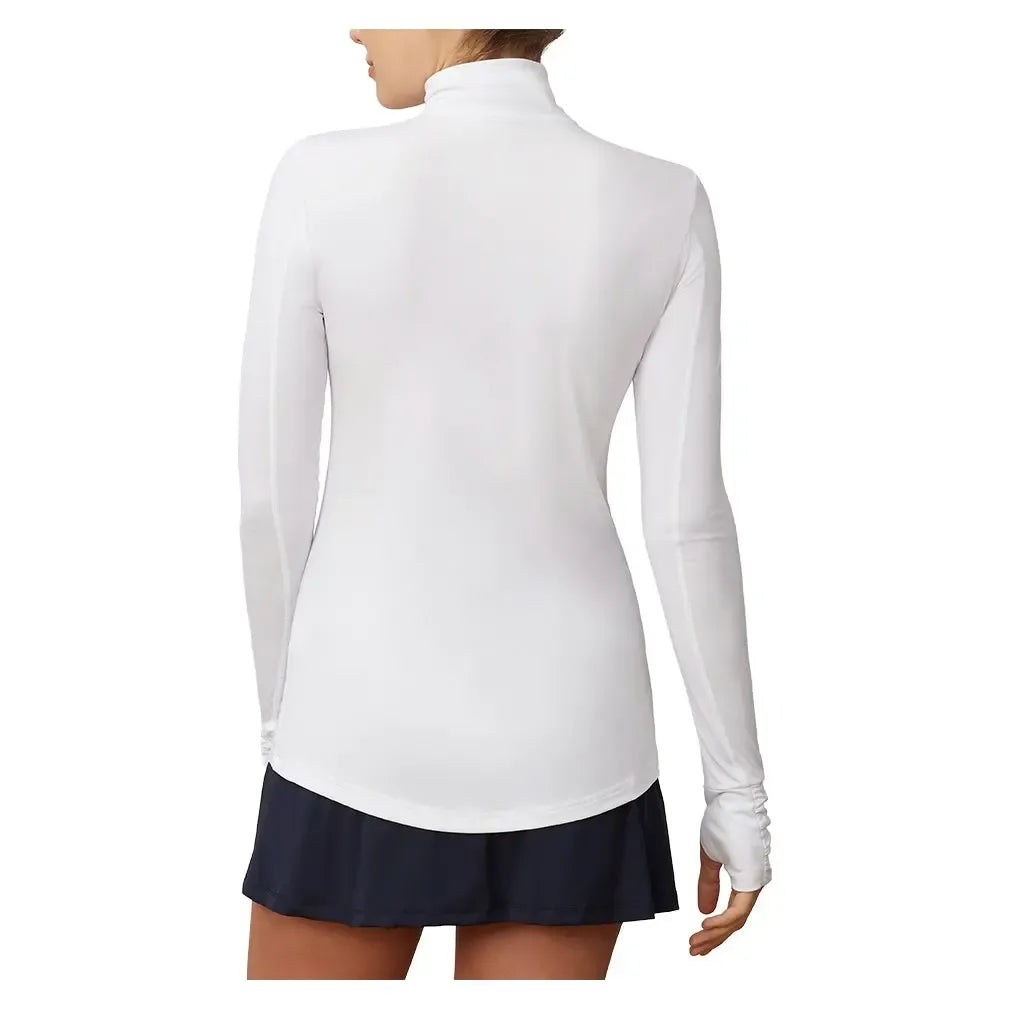Women's 1/4 Zip Long Sleeve Pickleball Top White