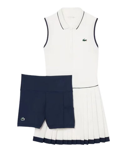 Vestido Lacoste Blanco/Azul Marino 2025