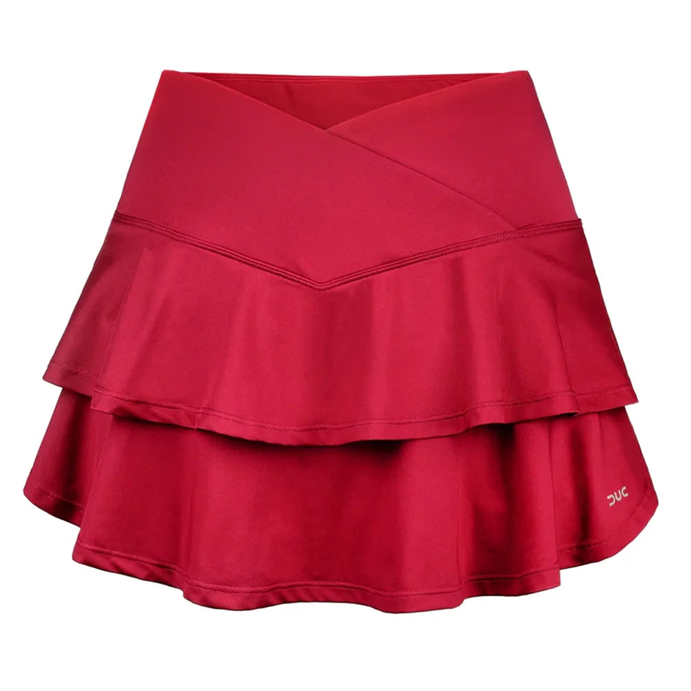 Women's Elevate Cross-Over Flounce Tennis Skort-Apparel-Duc-W2209-TEAM-Cardinal-610078Tennis Express