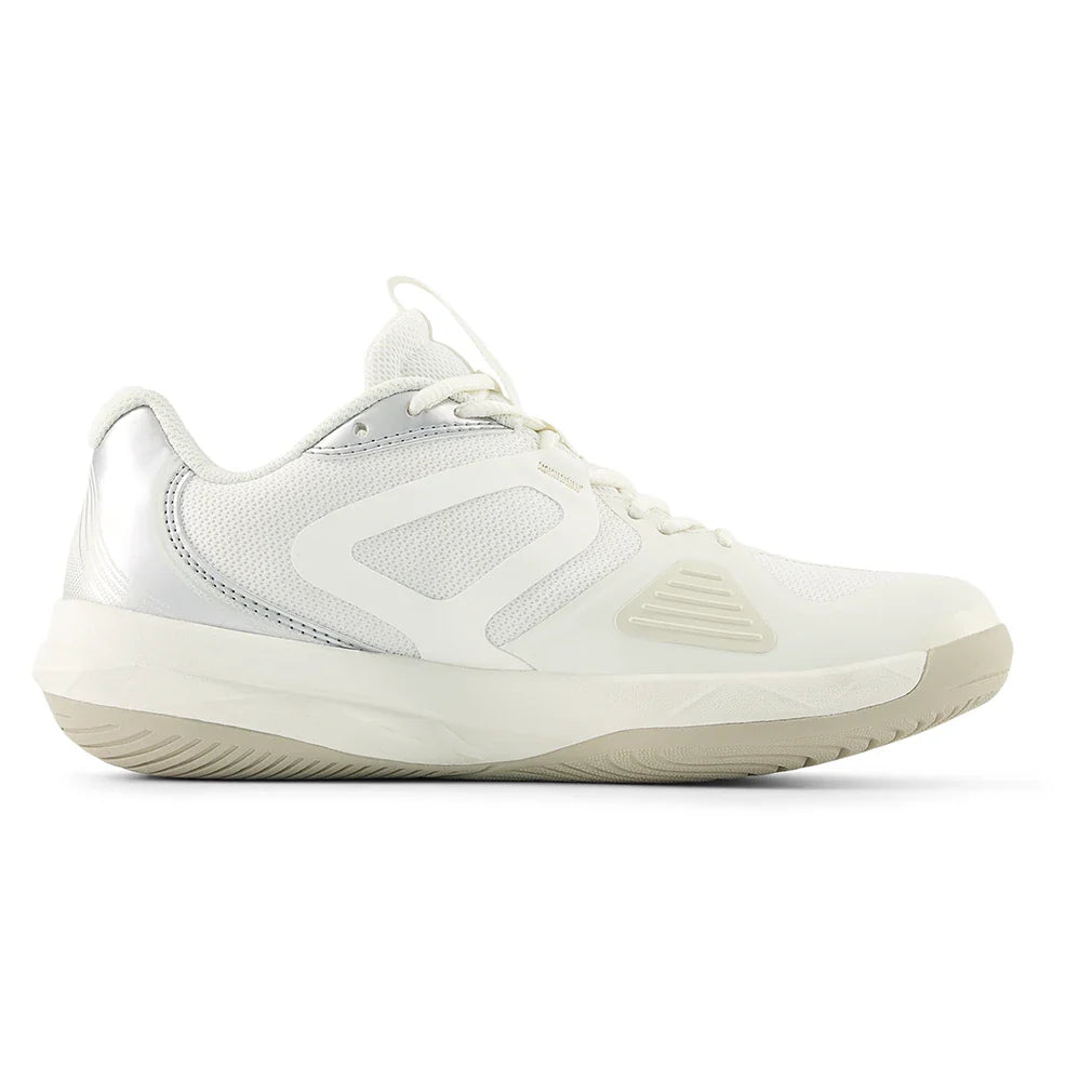Women's FuelCell 796v5 B Width Tennis Shoes Sea Salt and Metallic Silver 877 C
