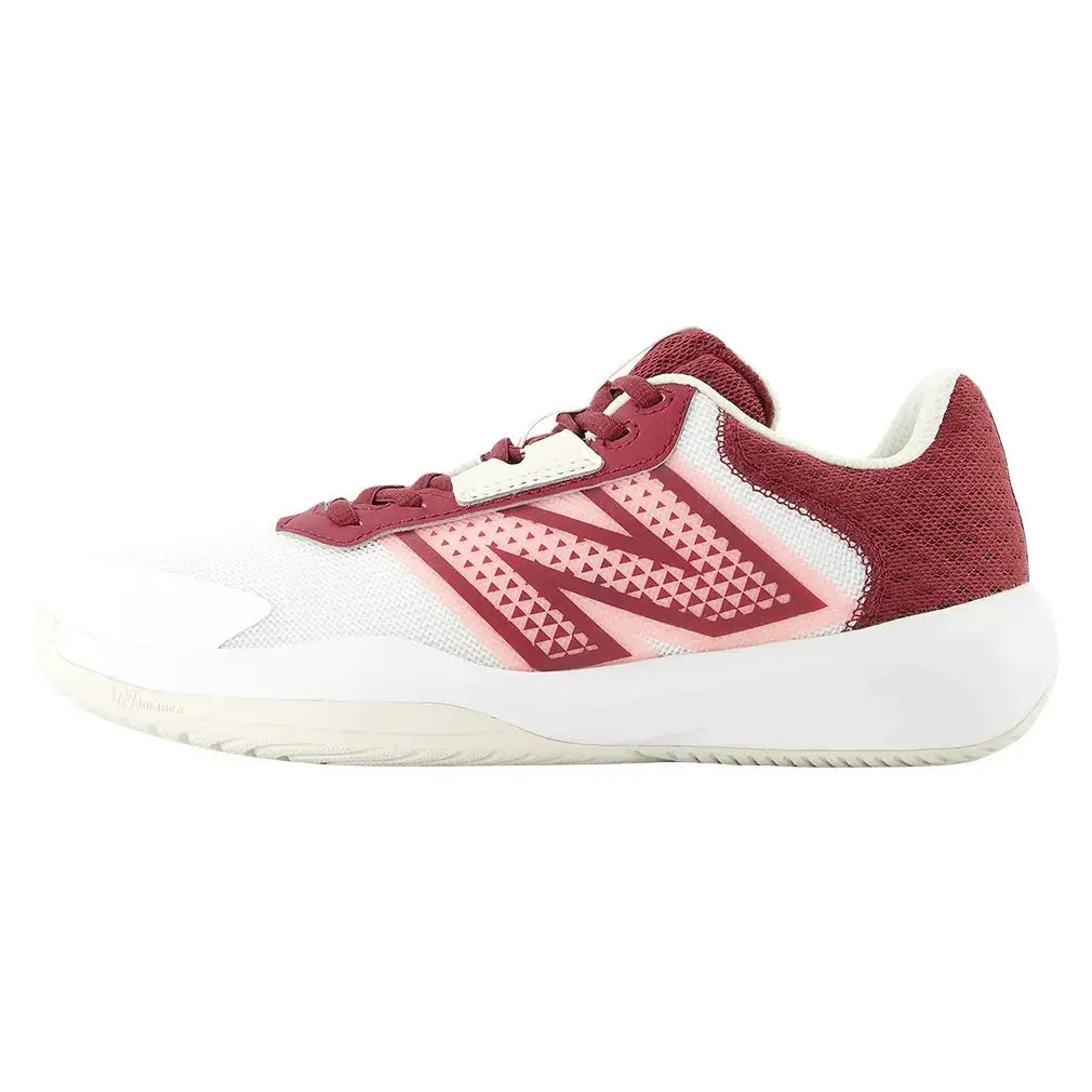 Women's 696v6 D Width Tennis Shoes White and Monarch Burgundy
