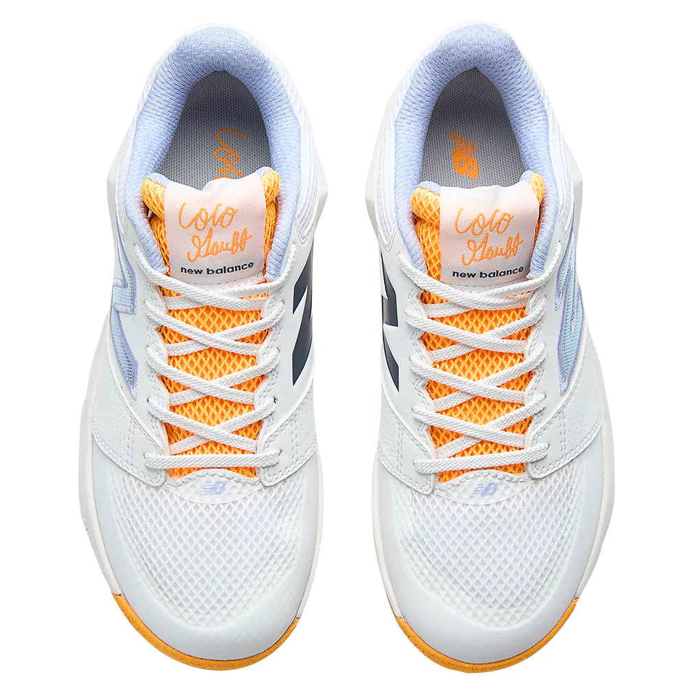 Women's Coco Delray B Width Tennis Shoes Apollo Gold and Boysenberry