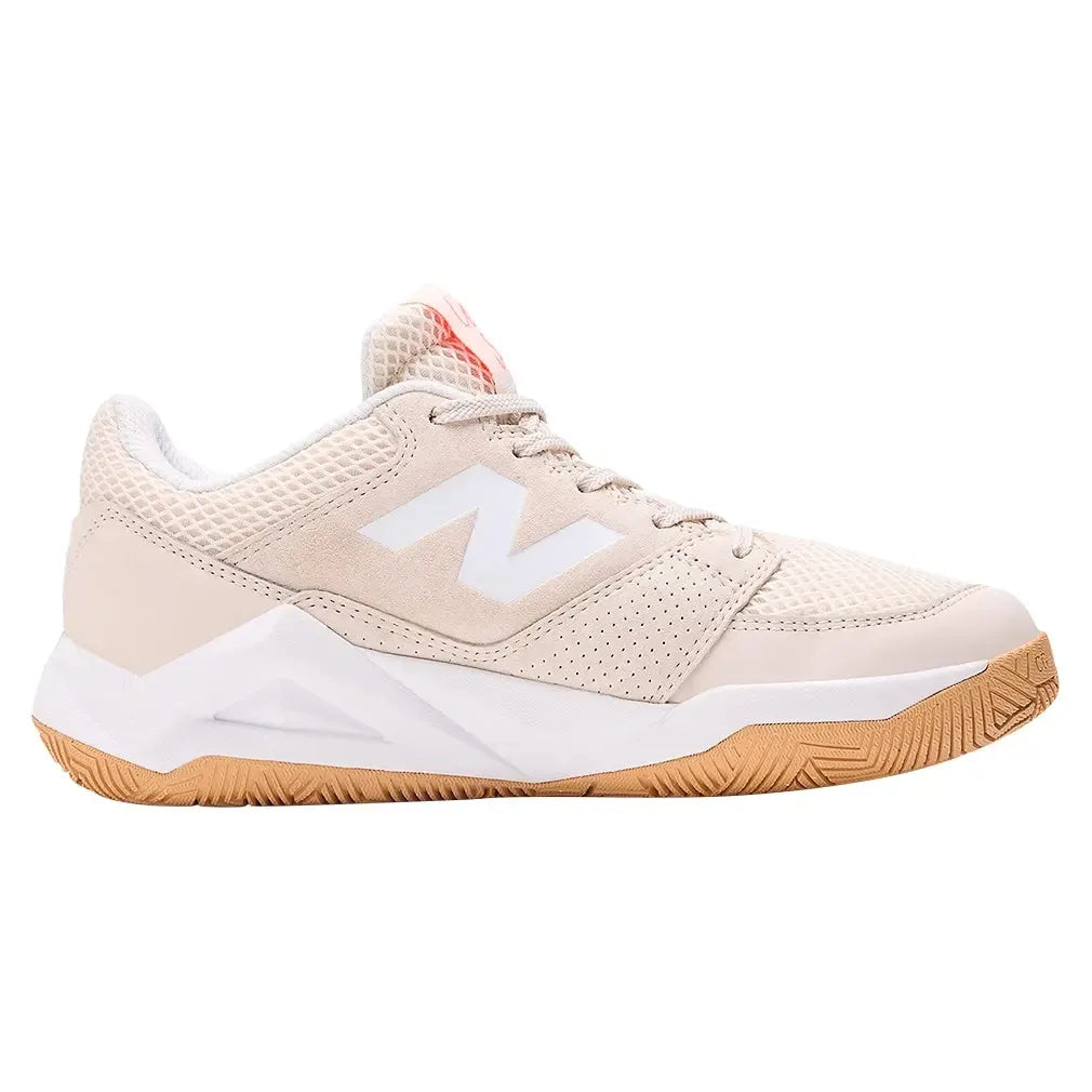 Women's Coco Delray B Width Tennis Shoes Bisque and Urgent Red