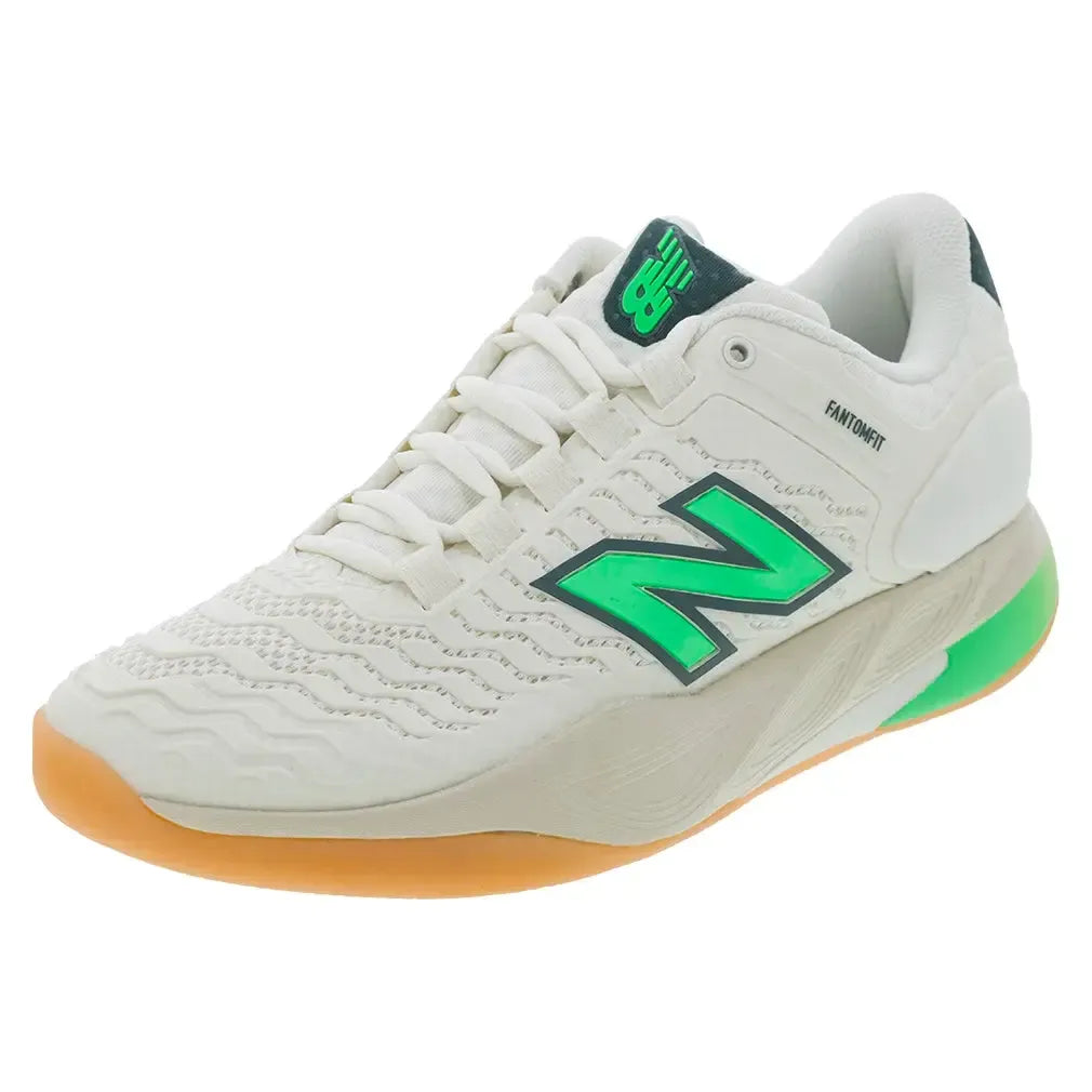 Women's Fresh Foam X CT-Rally v2 B Width Tennis Shoes Sea Salt and Lime Leaf-Footwear-New Balance-WCHRALG2B-F25copy-Tennis Express