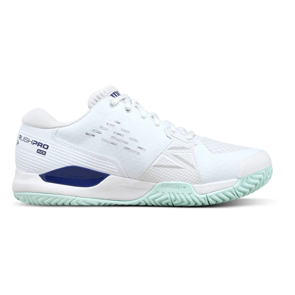 Juniors' Rush Pro Ace Tennis Shoes White and Bay