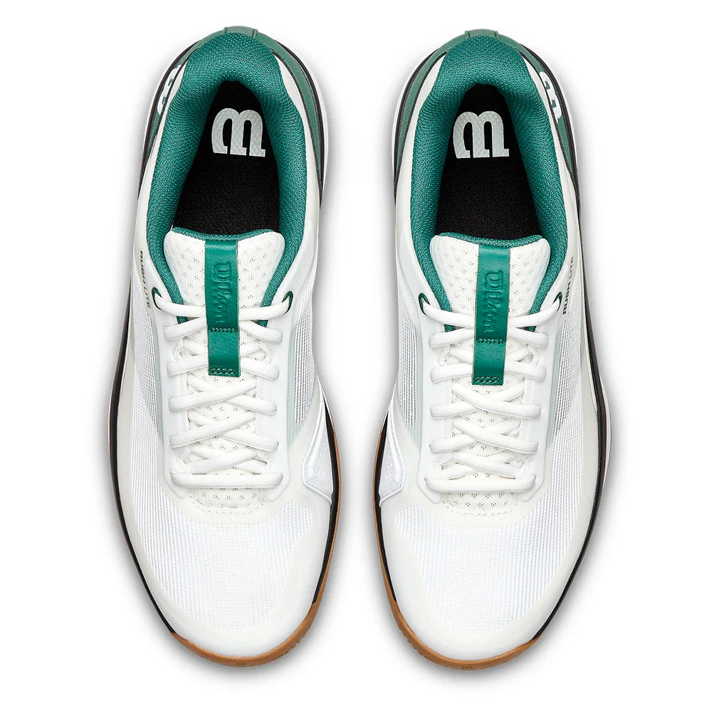 Men's Rush Lite 5 Tennis Shoes White and Evergreen