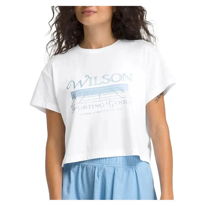 Women's Harper Crop Tennis Tee Bright White-Apparel-Wilson-WW00367531-WTAF25-Tennis Express