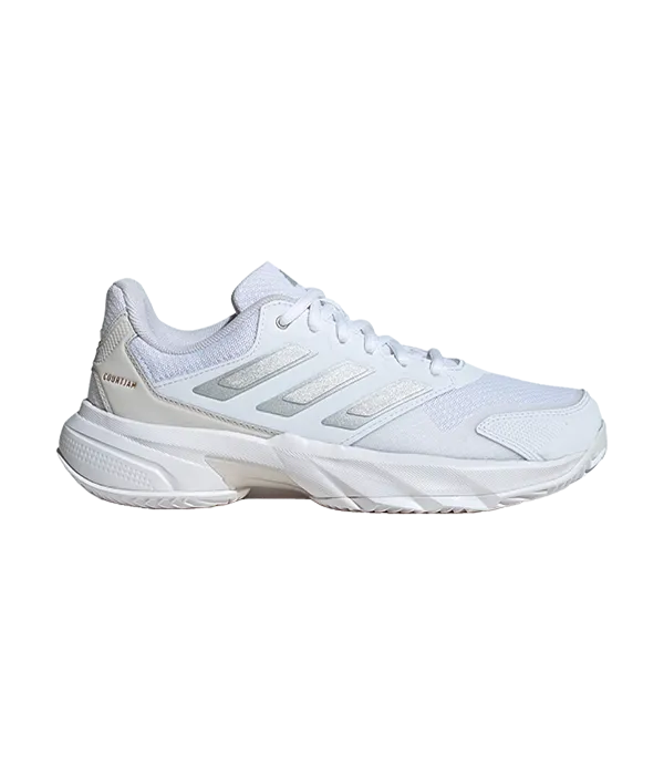 Padel Shoes Adidas CourtJam Control 3 CL Mujer Blanco/Gris 2025
