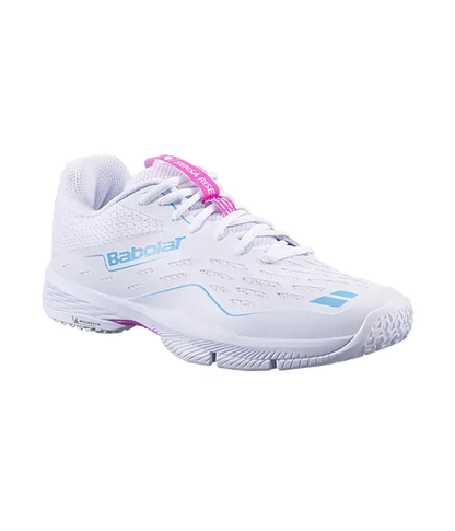 Padel Shoes Babolat Sensa Rise Mujer White/Rhodamine Red 2025