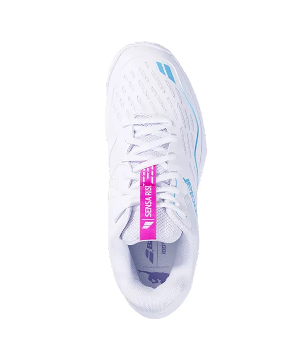 Padel Shoes Babolat Sensa Rise Mujer White/Rhodamine Red 2025