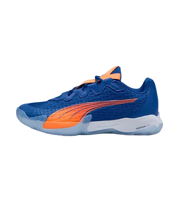 Padel Shoes Puma Nova Elite Blue Fire/White/Red 2025 Momo Gonzalez