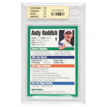 Andy Roddick 2001 NETPRO Tour Star Rookie Card (Beckett Rated)Tienda Tennis