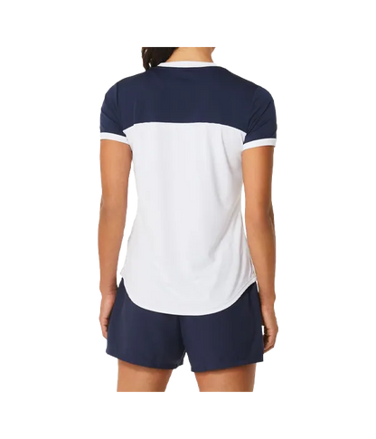 Camiseta Asics Court Mujer Blanca/Azul Marino