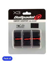 Overgrips Bullpadel GB1201 Comfort/Absorbent Negro (Pack x3)