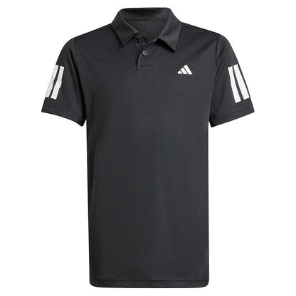 Boys' Club 3 Stripe Tennis Polo BlackTienda Tennis