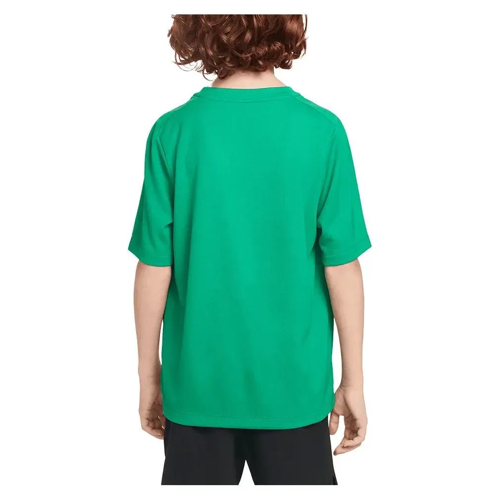 Boys' Dri - FIT Multi Short Sleeve Training Top Stadium Green and WhiteTienda Tennis