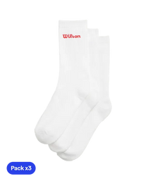 Socks Largos Wilson U Crew Logo White 2025 (Pack x3)