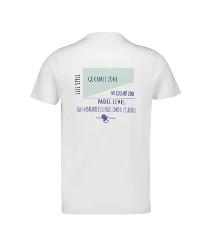 Camiseta Padel Team Gourmet algodón blanca
