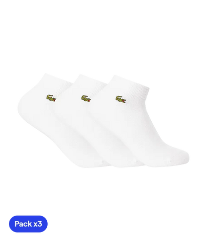 Socks Lacoste Cortos Blancos (Pack x3) 2025