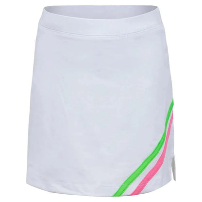 Girls' Chevron Flat Tennis Skort WhiteTienda Tennis