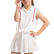 Girl's Classic Stripes Tie Tennis Polo WhiteTienda Tennis