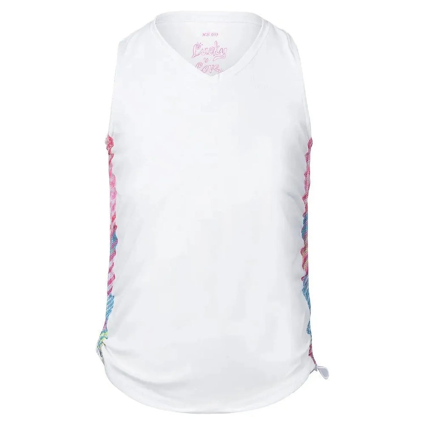 Girls' Have No Sheer Ruche Tennis Tank WhiteTienda Tennis