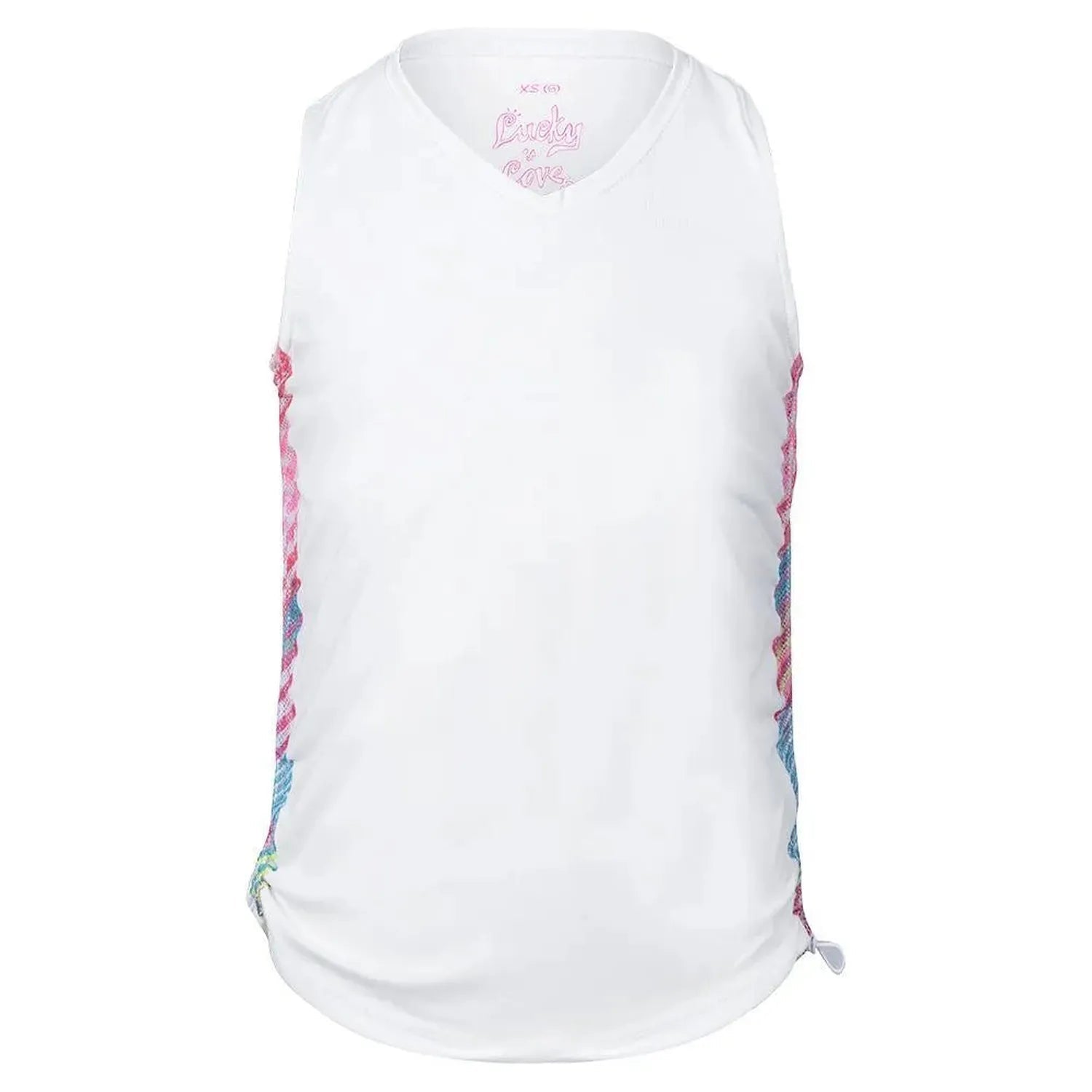 Girls' Have No Sheer Ruche Tennis Tank WhiteTienda Tennis