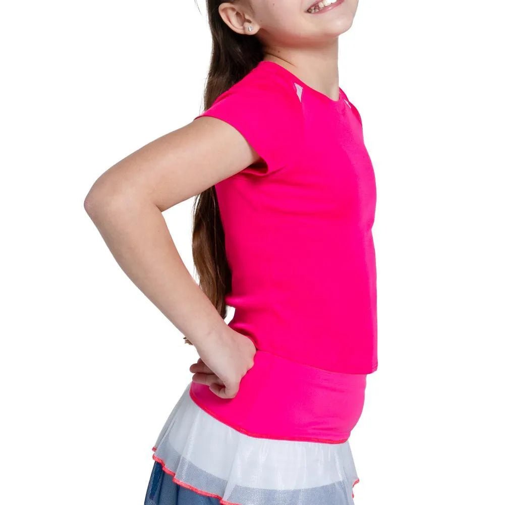 Girls' Hip To It Short Sleeve Tennis Top Shocking PinkTienda Tennis