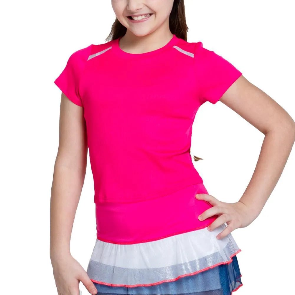 Girls' Hip To It Short Sleeve Tennis Top Shocking PinkTienda Tennis