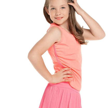 Girls' Lightweight Rib Tennis Tank FlamingoTienda Tennis