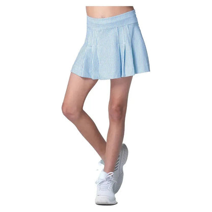 Girls' Linen Stripe Pleat Tennis Skort PeriwinkleTienda Tennis