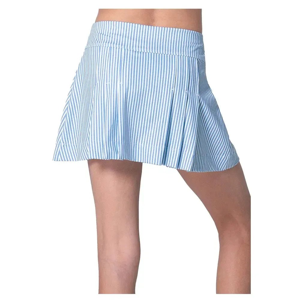 Girls' Linen Stripe Pleat Tennis Skort PeriwinkleTienda Tennis